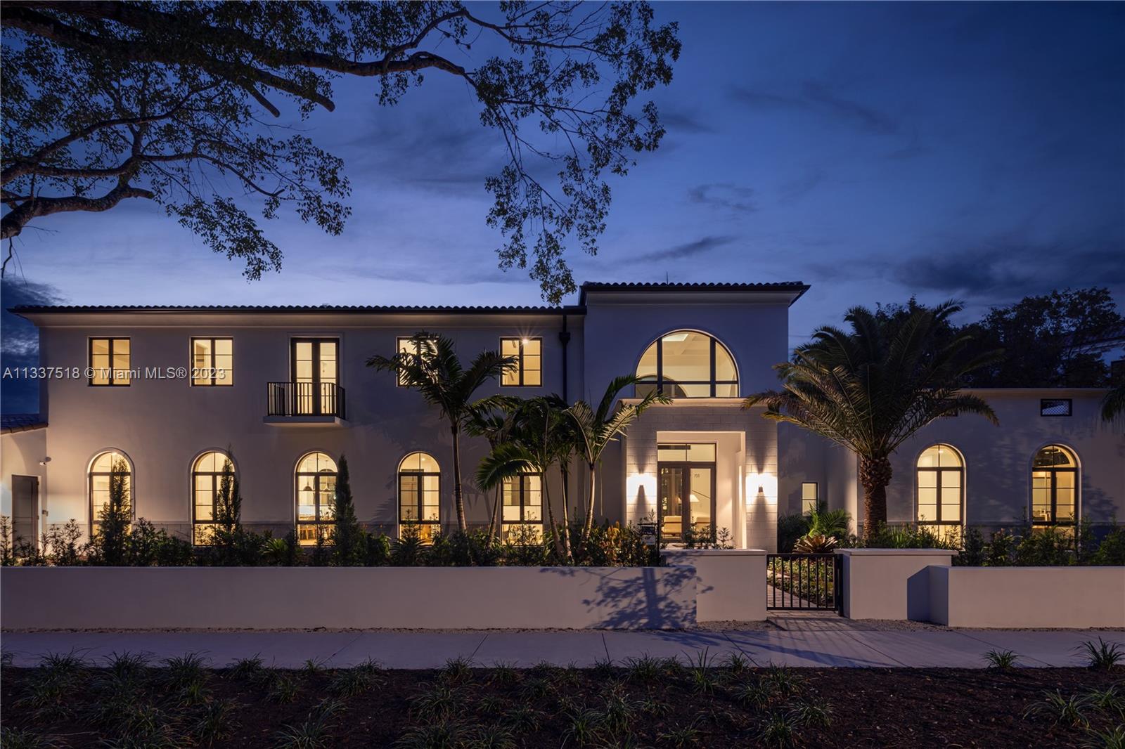 Front facade at dusk