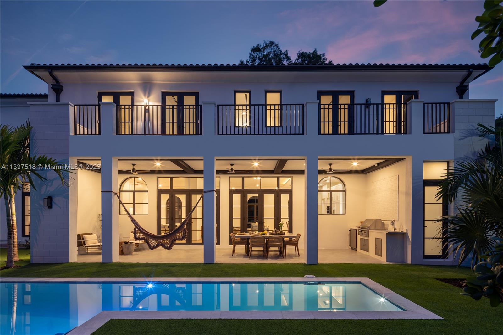 Covered terrace and pool