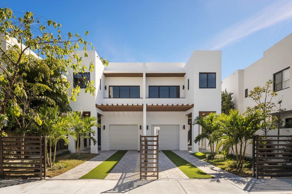 Modern duplex exterior in daylight