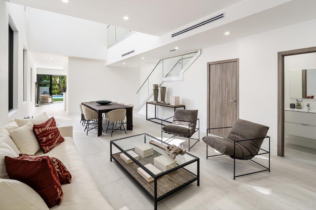 Living room with designer furnishings