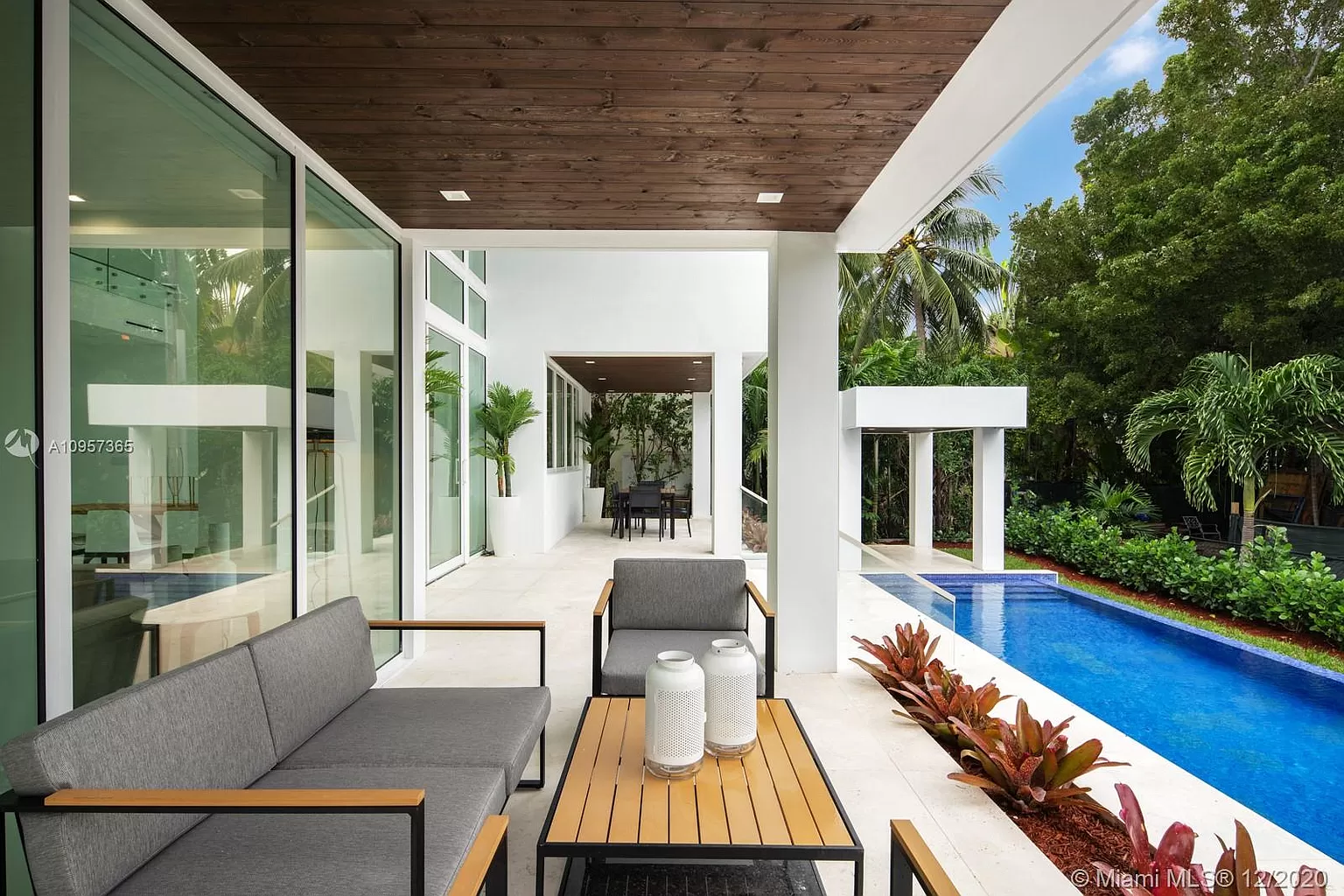 Terrace and lap pool