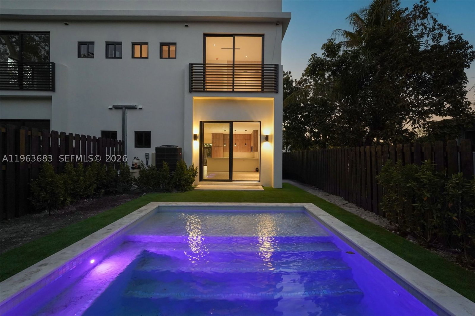 Pool at dusk