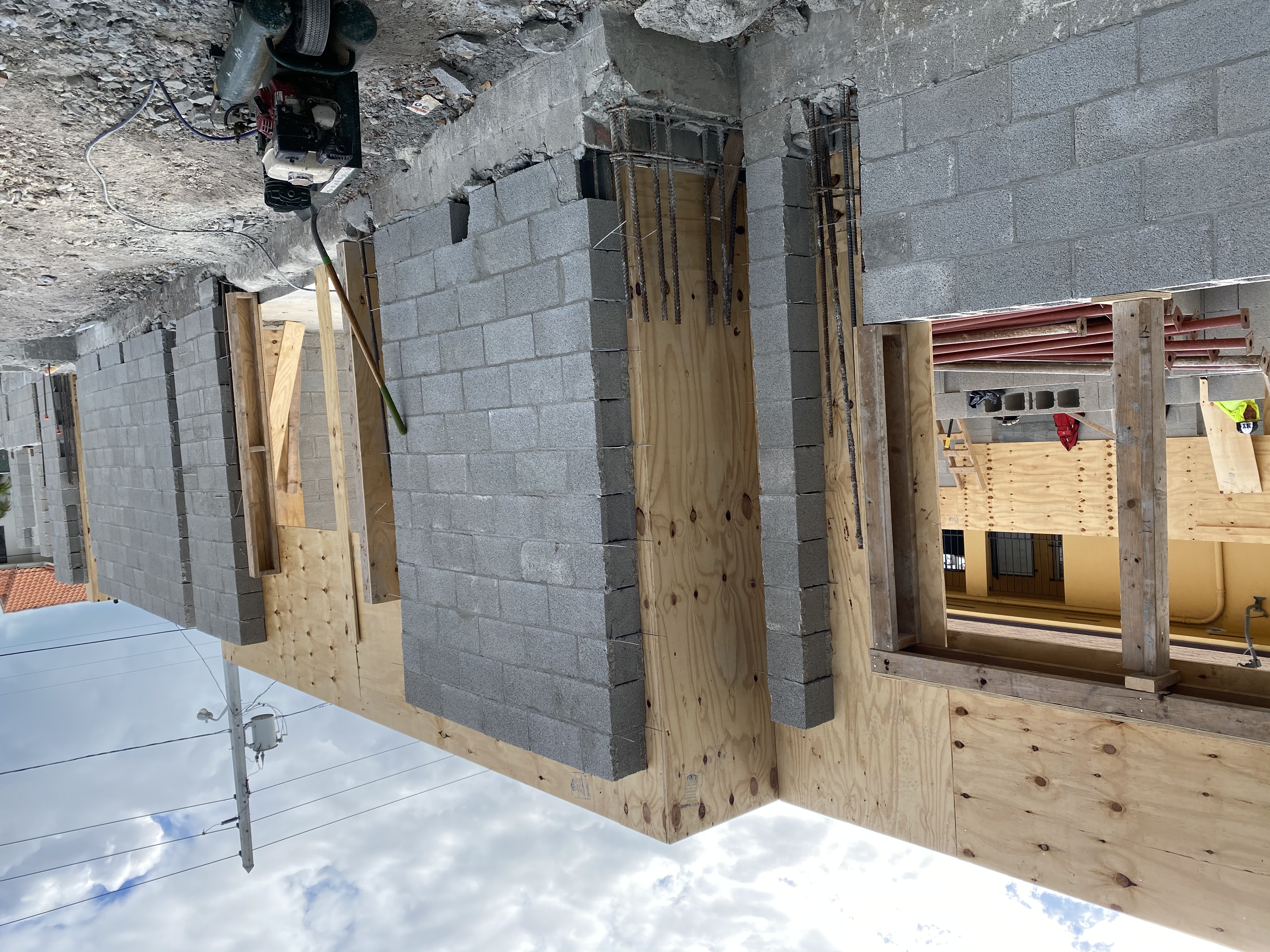 Block walls with rebar