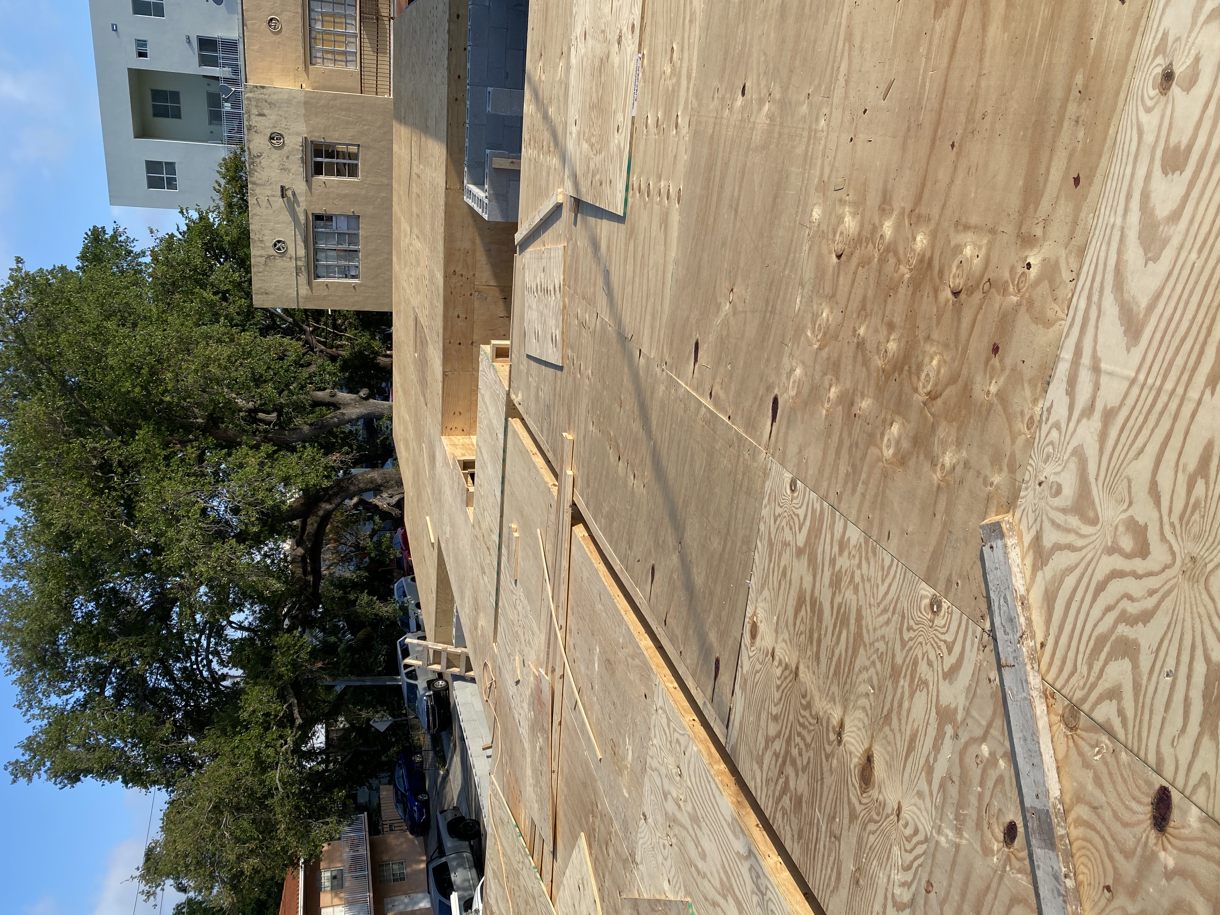 Columns with rebar and formwork